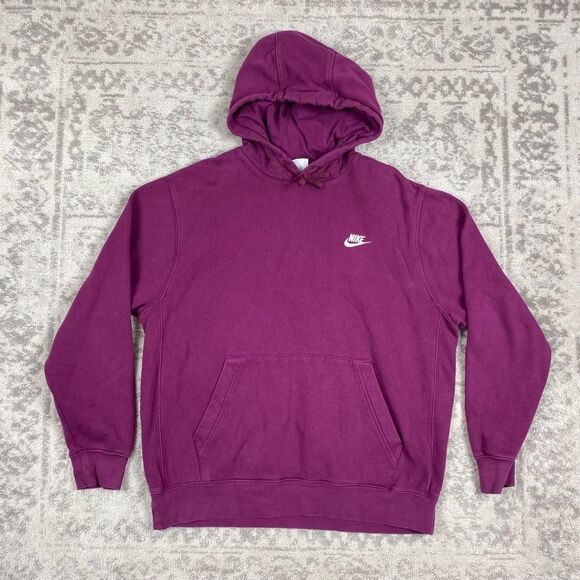 Nike Club Hoodie BV2654 Pullover Swoosh Sweatshirt Athletic Mens Size Large - Picture 1 of 5